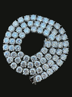 Sterling Silver Moissanite Tennis Chain - 8mm - Boss Uno
