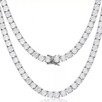 Sterling Silver Moissanite Tennis Chain - 8mm - Boss Uno