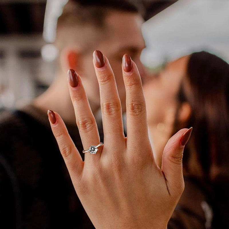 Sterling Silver Moissanite Wedding Ring - 9mm - Boss Uno