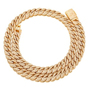 Sterling Silver Moissanite Cuban Link Chain - 10mm - Boss Uno