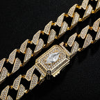 Cubic Zirconia Charm Cuban Link Chain - 13mm - Boss Uno