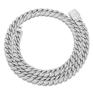 Sterling Silver Moissanite Cuban Link Chain - 10mm - Boss Uno