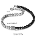 Natural Stone Tiger Eyes Lava Bead Necklace - 8mm - Boss Uno