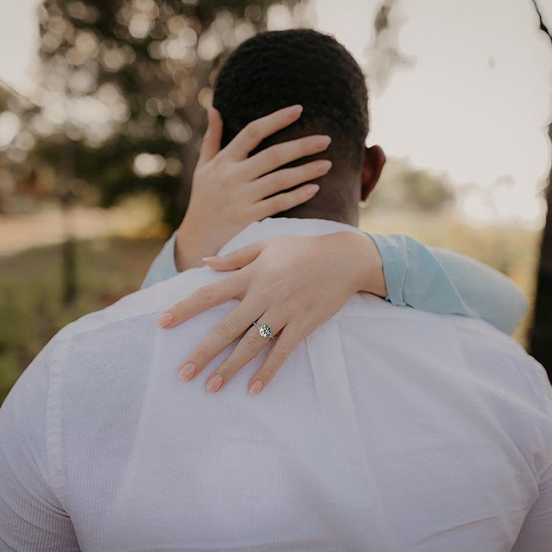 Sterling Silver Moissanite Wedding Ring - 9mm - Boss Uno