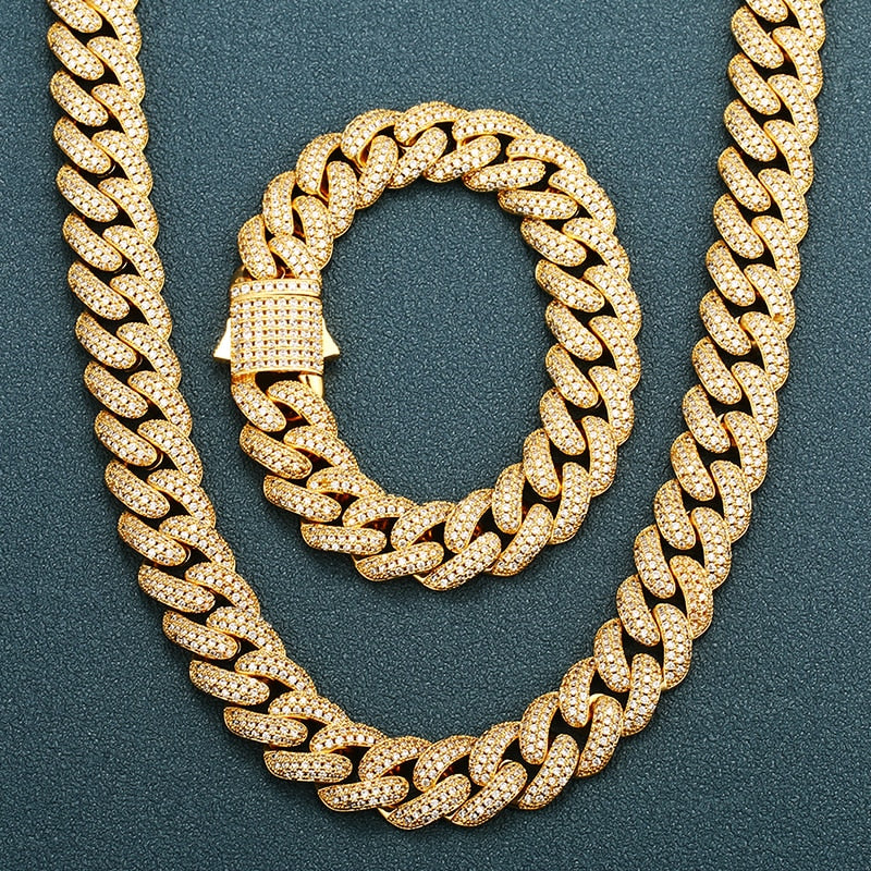 CZ Iced out Cuban Link Chain - 15mm - Boss Uno