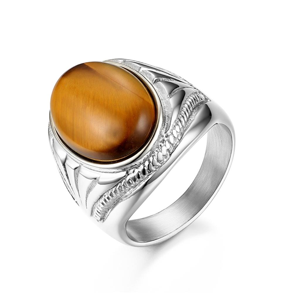 Silver Band Tigers Eye Ring - Boss Uno
