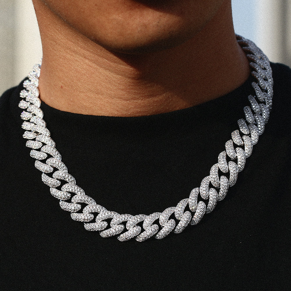 CZ Iced out Cuban Link Chain - 15mm - Boss Uno