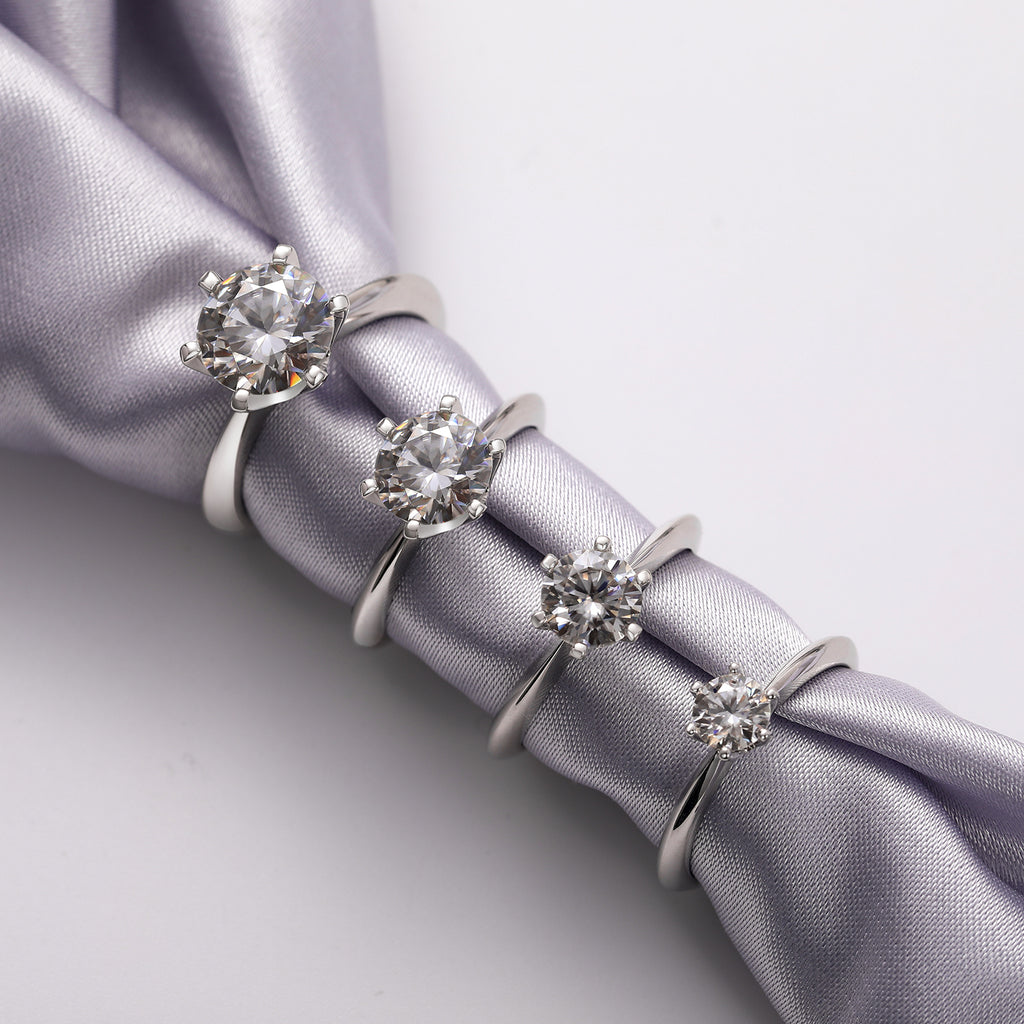 Sterling Silver Moissanite Wedding Ring - 9mm - Boss Uno