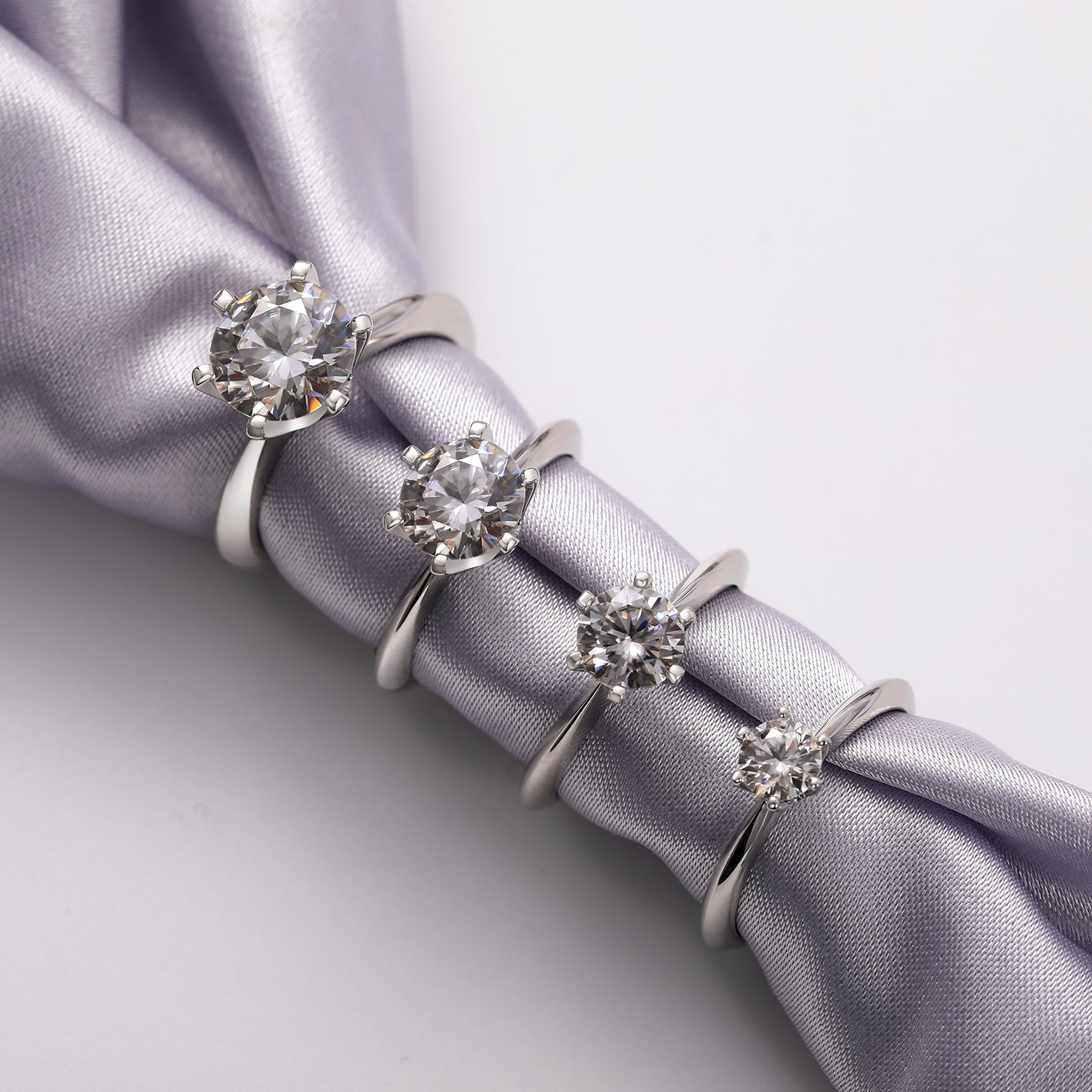 Sterling Silver Moissanite Wedding Ring - 9mm - Boss Uno