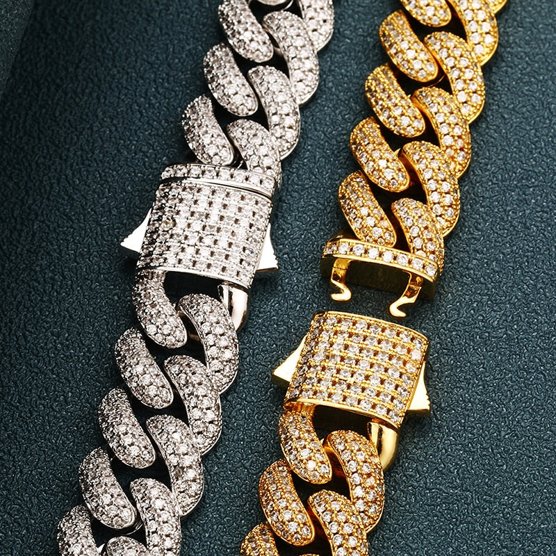 CZ Iced out Cuban Link Chain - 15mm - Boss Uno