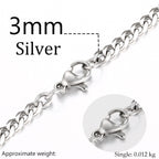 Stainless Steel Cuban Link Chain - 3mm - Boss Uno