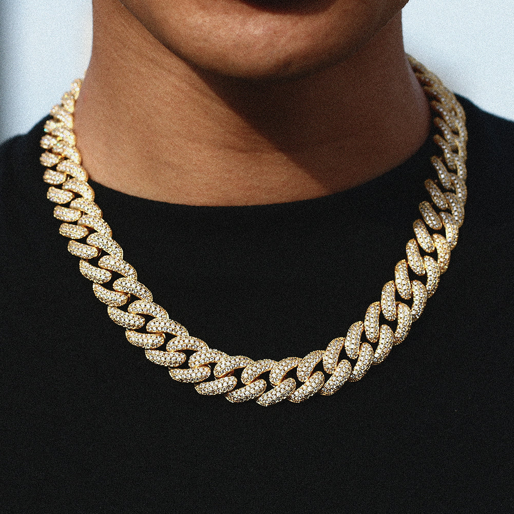 CZ Iced out Cuban Link Chain - 15mm - Boss Uno