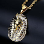 Iced Out Gold CZ Stones Egyptian Pharaoh Pendant - Boss Uno