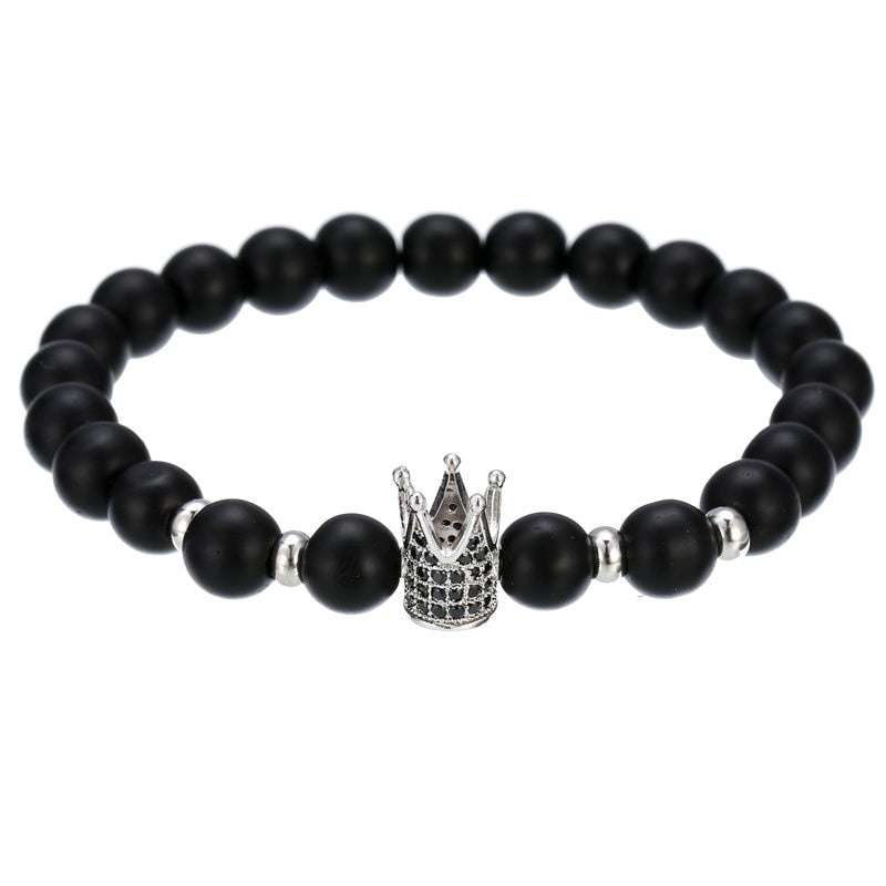 Copper Beads Black Matte Stone Boss Bracelets - Boss Uno