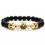 Copper Beads Black Matte Stone Boss Bracelets - Boss Uno