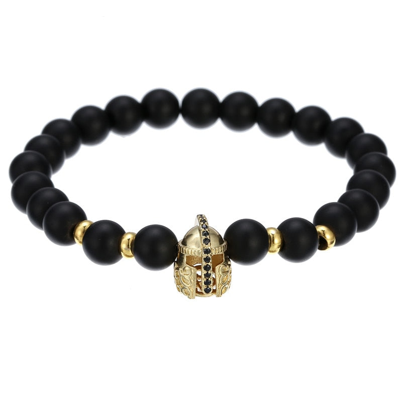 Copper Beads Black Matte Stone Boss Bracelets - Boss Uno