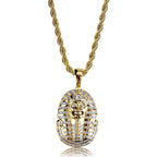 Iced Out Gold CZ Stones Egyptian Pharaoh Pendant - Boss Uno