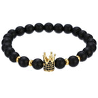 Copper Beads Black Matte Stone Boss Bracelets - Boss Uno