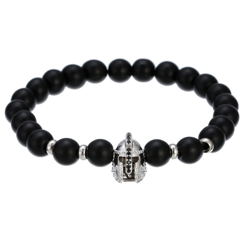 Copper Beads Black Matte Stone Boss Bracelets - Boss Uno