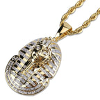 Iced Out Gold CZ Stones Egyptian Pharaoh Pendant - Boss Uno