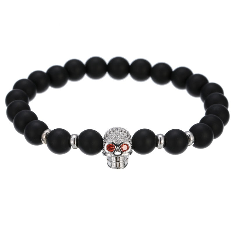 Copper Beads Black Matte Stone Boss Bracelets - Boss Uno