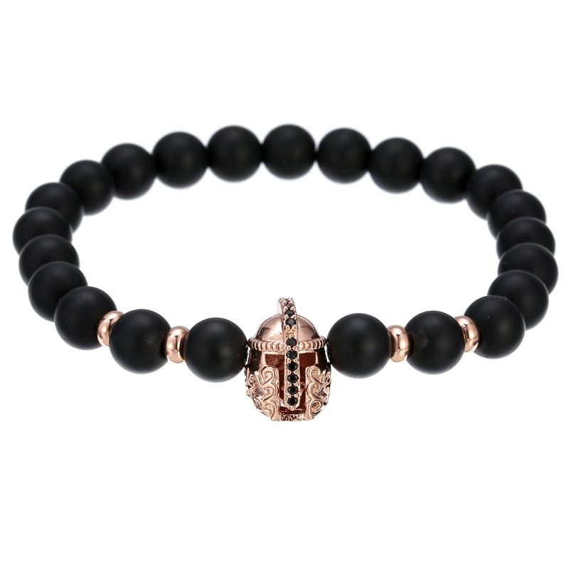 Copper Beads Black Matte Stone Boss Bracelets - Boss Uno