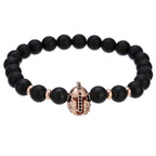 Copper Beads Black Matte Stone Boss Bracelets - Boss Uno