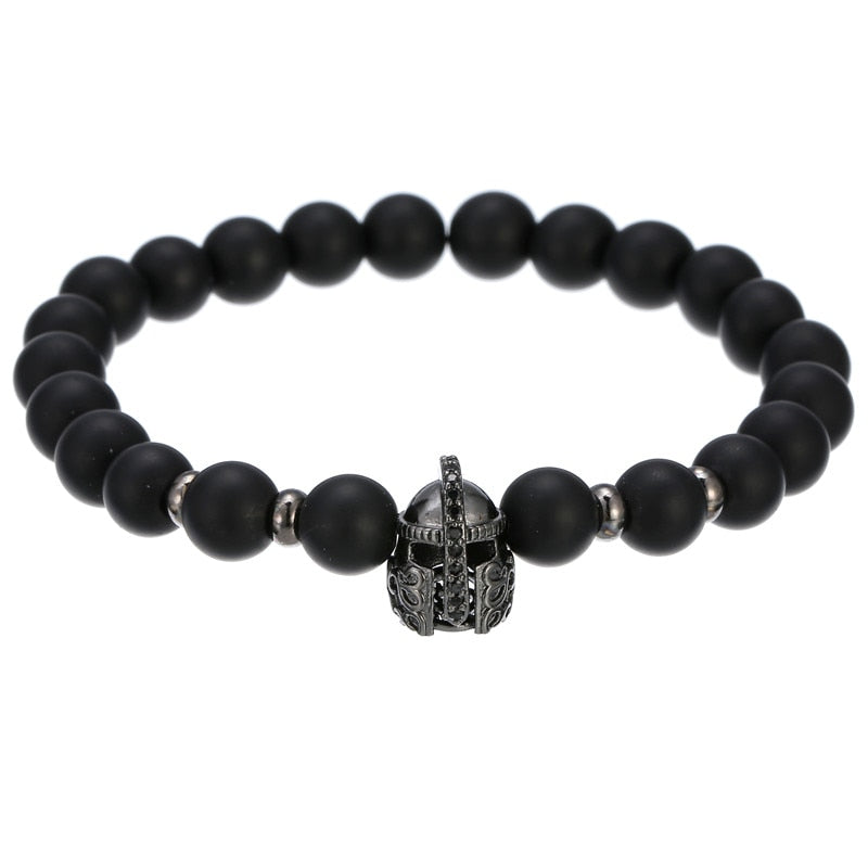 Copper Beads Black Matte Stone Boss Bracelets - Boss Uno