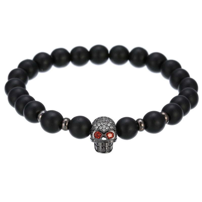 Copper Beads Black Matte Stone Boss Bracelets - Boss Uno