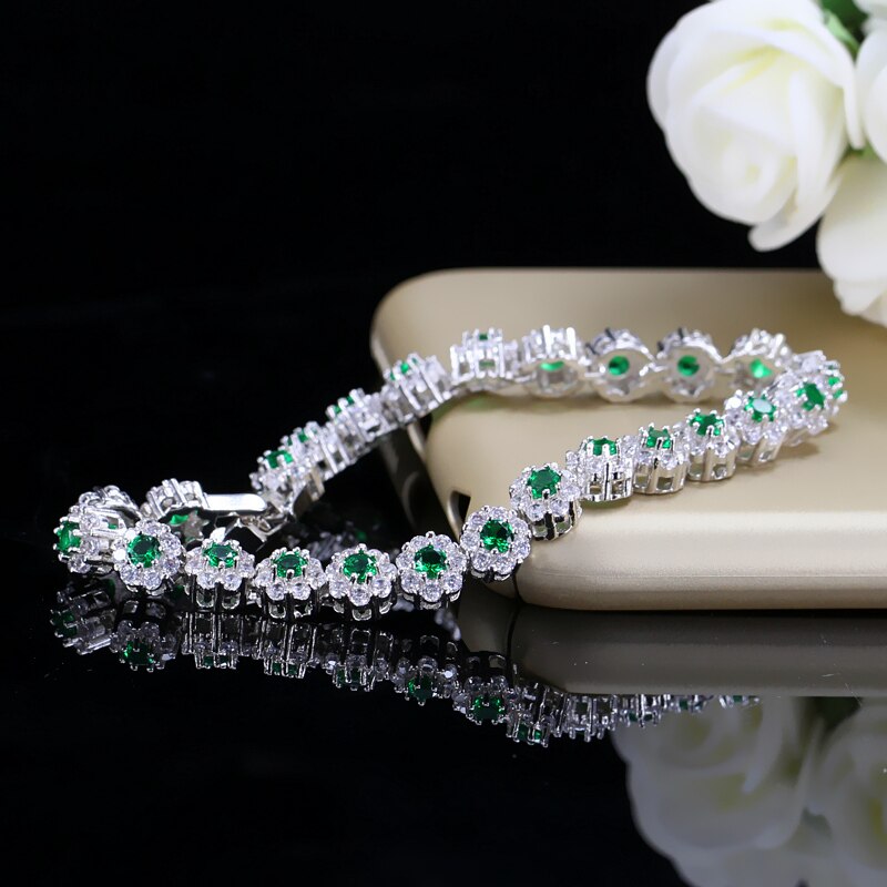 Cubic Zirconia Sterling Silver Colorful Tennis Bracelet - Boss Uno