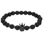Copper Beads Black Matte Stone Boss Bracelets - Boss Uno