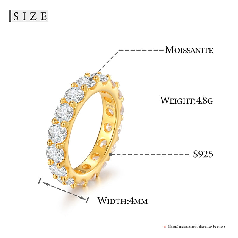 Moissanite Sterling Silver Rings - 4mm - Boss Uno