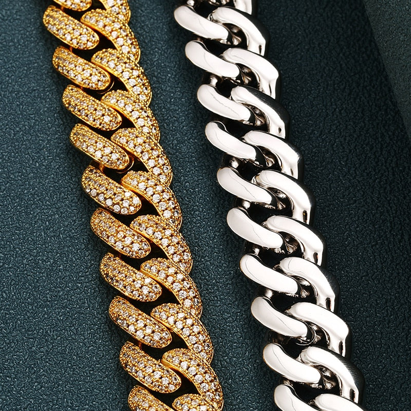 CZ Iced out Cuban Link Chain - 15mm - Boss Uno