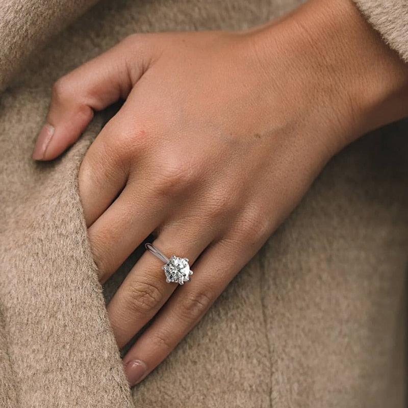 Sterling Silver Moissanite Wedding Ring - 9mm - Boss Uno