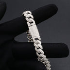 Sterling Silver Moissanite Cuban Link Chain - 10mm - Boss Uno