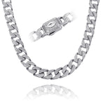Cubic Zirconia Charm Cuban Link Chain - 13mm - Boss Uno