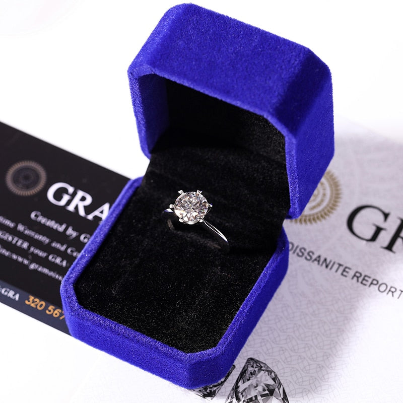 Sterling Silver Moissanite Wedding Ring - 9mm - Boss Uno