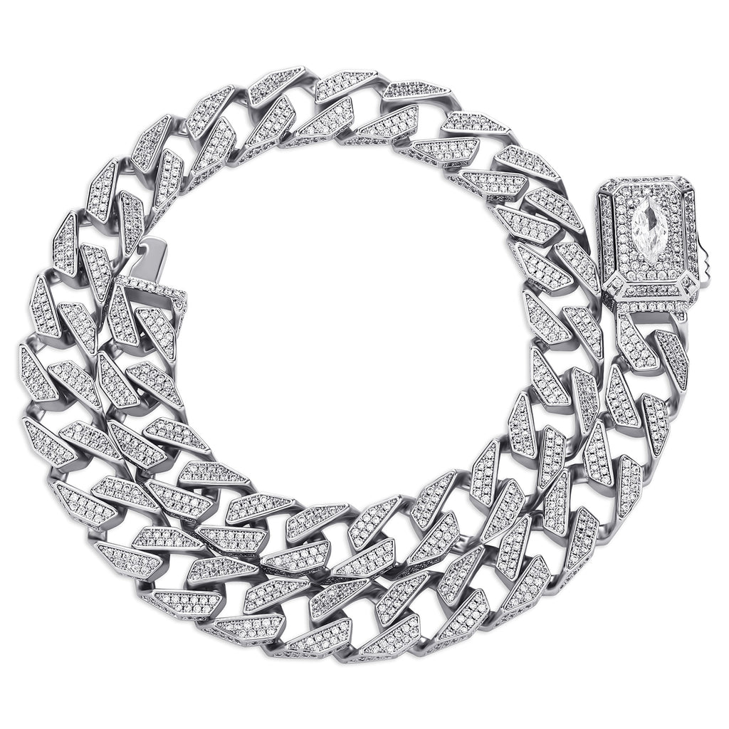 Cubic Zirconia Charm Cuban Link Chain - 13mm - Boss Uno