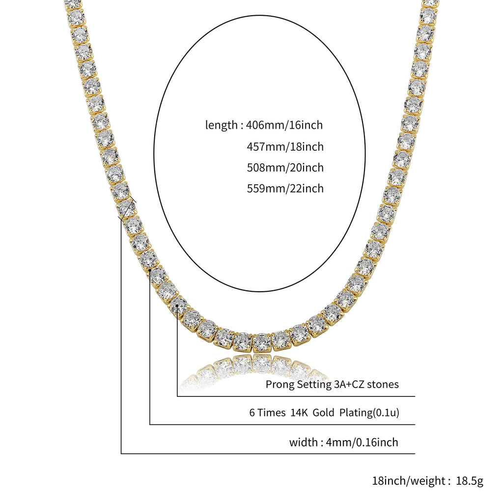 Iced Out CZ Tennis Chain - 4MM - Boss Uno