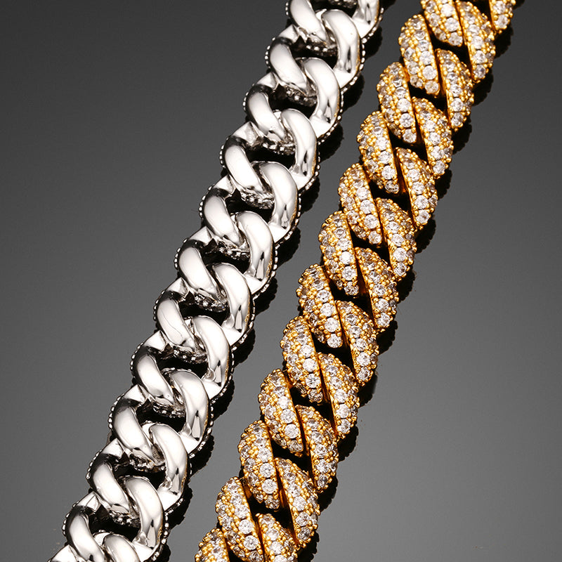 Sterling Silver Moissanite Cuban Link Chain - 10mm - Boss Uno