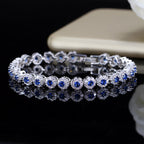 Cubic Zirconia Sterling Silver Colorful Tennis Bracelet - Boss Uno