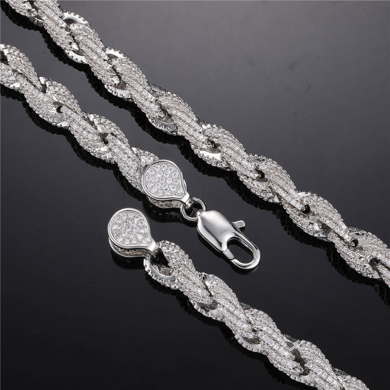Iced Out Rope Chain - 8mm - Boss Uno