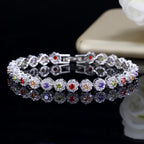 Cubic Zirconia Sterling Silver Colorful Tennis Bracelet - Boss Uno