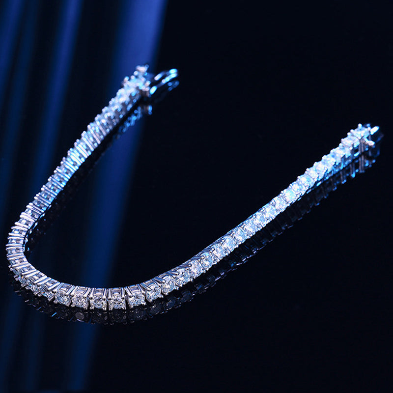 Sterling Silver Moissanite Tennis Bracelet - 4mm - Boss Uno