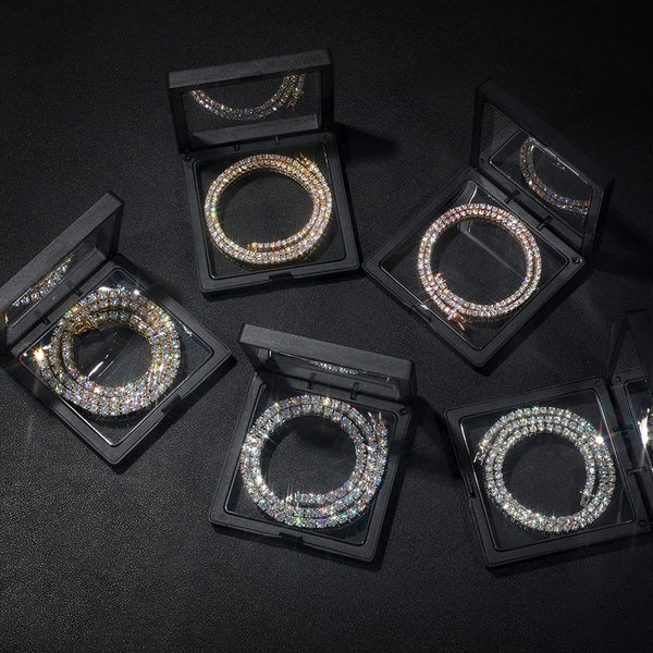 Sterling Silver Moissanite Tennis Chain - 4mm - Boss Uno