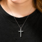 Sterling Silver Moissanite Cross Pendant - Boss Uno