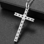 Sterling Silver Moissanite Cross Pendant - Boss Uno