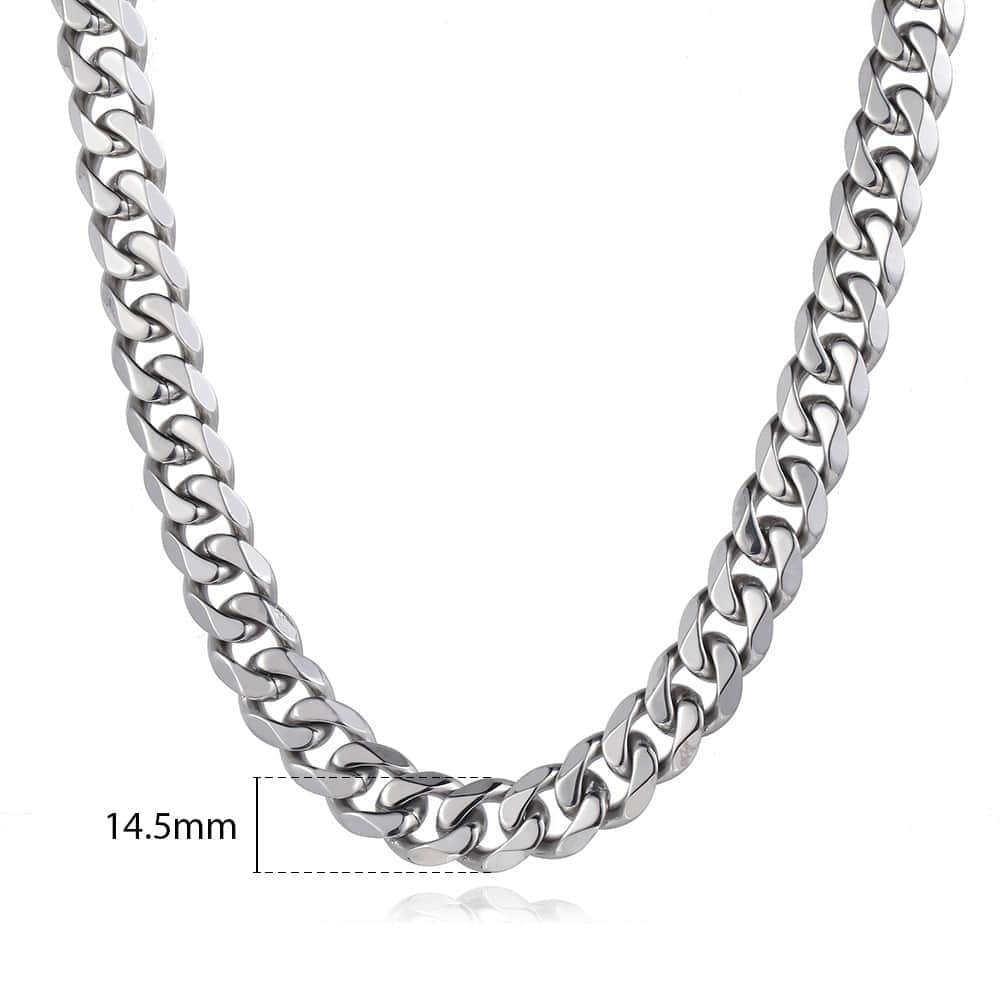 Heavy Stainless Steel Cuban Link Chain - 14.5mm - Boss Uno