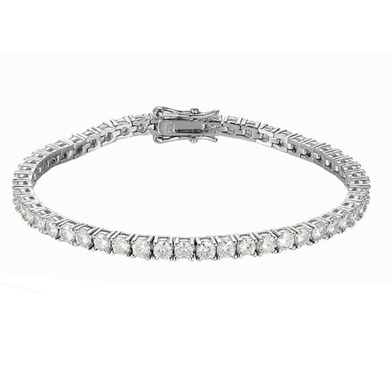 Sterling Silver Moissanite Tennis Bracelet - 4mm - Boss Uno
